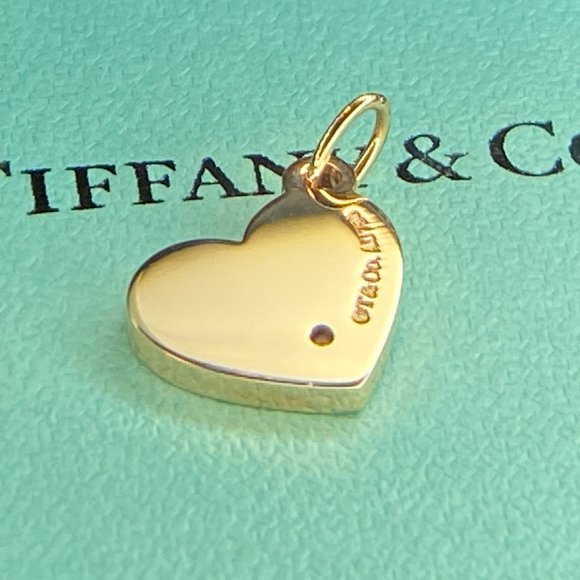 Tiffany & Co. Jewelry - Tiffany 18k Rose gold heart charm with a round pin